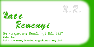 mate remenyi business card